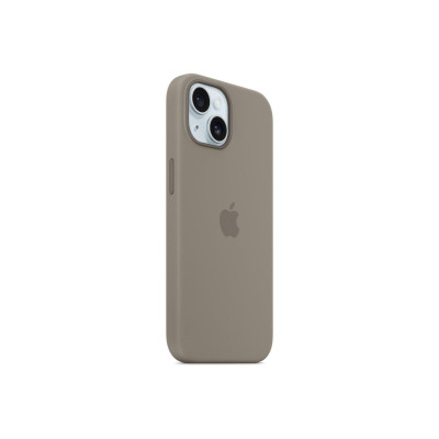   Луксозен силиконов гръб оригинален MT133ZM/A OFFICIAL Apple Silicone Case With MagSafe за Apple iPhone 15 Plus 6.7 бежов/Clay